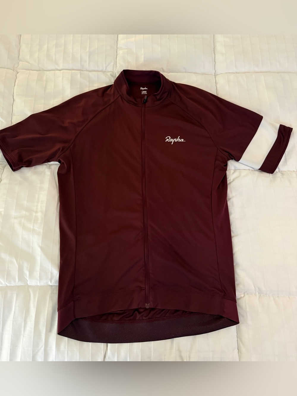 Rapha Men's large Core Short Sleeve Cycling Jersey, Burgundy like new condition